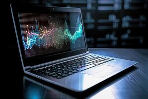 illustration of a laptop with a chart on the screen photo