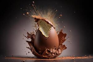 illustration of an exploding chocolate egg photo