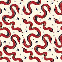 Magical mystical snakes seamless pattern vector