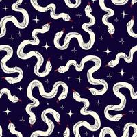 Magical mystical snakes seamless pattern vector