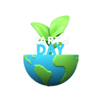 Earth Day and World Environment Day. 3d illustration of the planet png