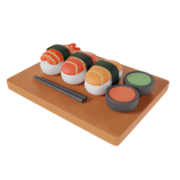 Sushi icona 3d interpretazione illustrazione png