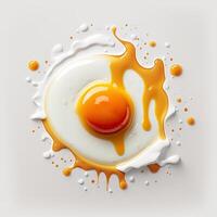 Fried chicken egg isolated on white background. . photo