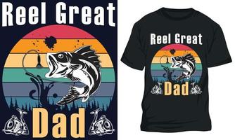 Amazing fishing t-shirt design REEL GREAT DAD vector