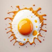 Fried chicken egg isolated on white background. . photo