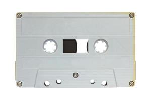 Gray cassette tape isolated on white with clipping path photo