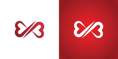 Infinity love logo design template vector