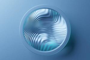 3D rendering abstract   blue   round shape, portal with frame .  round spiral on monochrome   isolated background photo