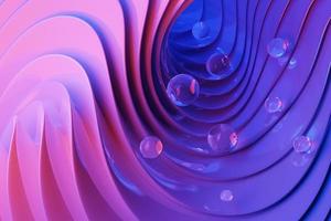 Abstract gradient pattern and geometric pattern with transparent spheres.3D illustration. photo