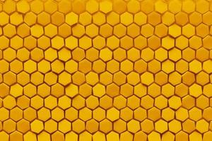 3d illustration of a  yellow  honeycomb monochrome honeycomb for honey. Pattern of simple geometric hexagonal shapes, mosaic background. photo