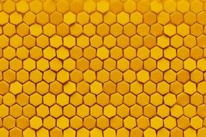 3d illustration of a  yellow  honeycomb monochrome honeycomb for honey. Pattern of simple geometric hexagonal shapes, mosaic background. photo