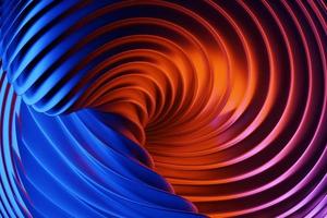 Abstract  gradient and geometric stripes pattern. Linear blue  and red  pattern, 3D illustration. photo