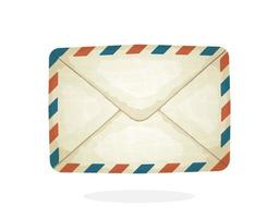 Closed vintage mail envelope vector