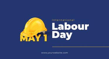 internacional labor día mayo 1 bandera con la seguridad casco ilustración concepto vector