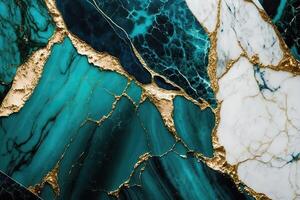Luxury marble texture background white emerald gold. Natural stone color pattern photo