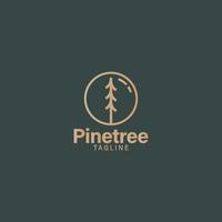 pine tree logo minimalist line modern vector
