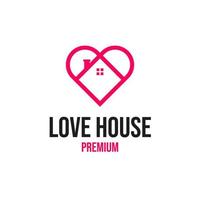 Vector love house icon logo design concept illustration idea