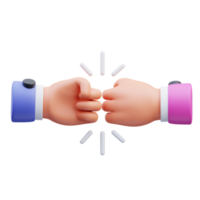 3d render illustration of activity icon of hand doing fist bump, suitable for social media asset, web, app, presentation, png