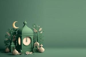 ramadan background with arabic lantern and blank space for text mockup photo