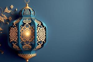 ramadan background with arabic lantern and blank space for text mockup photo