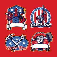 labor badge designs in set vector