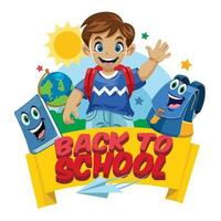 school kid cartoon set vector