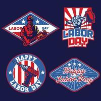 set of badge labor day design vector