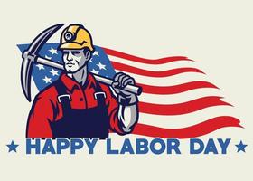 worker american labor day design vector