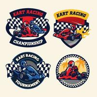 badge design set of kart racing vector