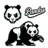 panda mascot style with separated head vector