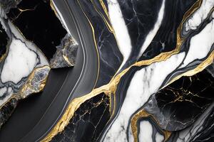 Luxury marble texture background white black gold. Natural stone color material pattern photo