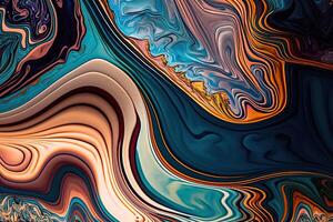 Texture flowing liquid. Splash fresh color paint. Imitation of marble. Modern futuristic backdrop. Glossy liquid acrylic texture. . photo