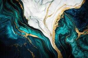 Luxury marble texture background white emerald gold. Natural stone color pattern photo