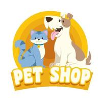 gato y perro la tienda de animales diseño vector