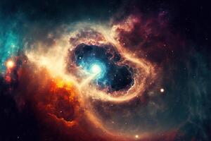 galaxia y nebulosa. resumen espacio antecedentes. interminable universo con estrellas y galaxias en exterior espacio. cosmos Arte. generativo ai foto