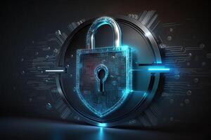 Web Protect or security symbol. Cybersecurity Icon. Abstract closed lock. . photo