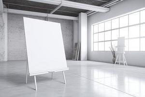 public shopping center mall or business center advertisement board space as empty blank white mockup signboard photo