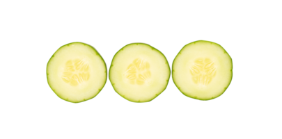 Slice of three cucumber isolated png