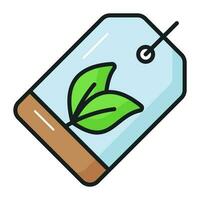 Grab this carefully crafted vector design of eco tag in trendy style, download this premium icon