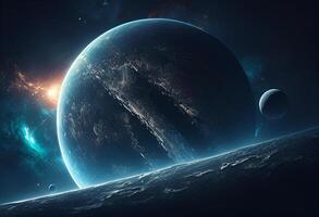 Earth from space showing the beauty of space exploration. 3D rendering photo