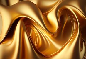 Golden satin background with some smooth lines in it 3d render photo