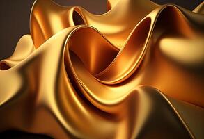 Golden satin background with some smooth lines in it 3d render photo