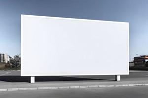 public shopping center mall or business center advertisement board space as empty blank white mockup signboard photo