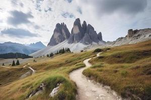 famous Italian National Park Tre Cime di Lavaredo. Dolomites, South Tyrol. Auronzo photo
