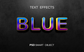 Futuristic blue, purple glow text effect psd editable template