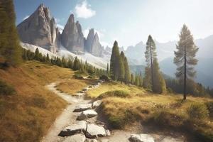 famous Italian National Park Tre Cime di Lavaredo. Dolomites, South Tyrol. Auronzo photo