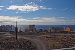 landscapes from the Spanish island of Tenerife with the highway and the ocean photo