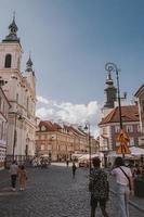 urban landscape for a new city in Warsaw, Poland on a summer holiday day photo