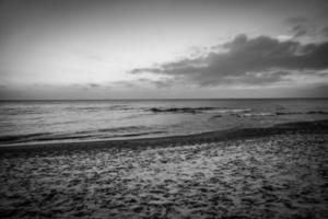 winter landscape from the beach on the Baltic Sea with snow in Poland in J photo