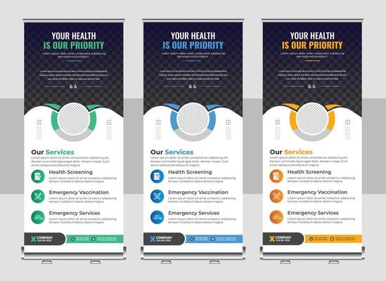 Professional health care and medical roll up design, Medical healthcare roll up banner template
